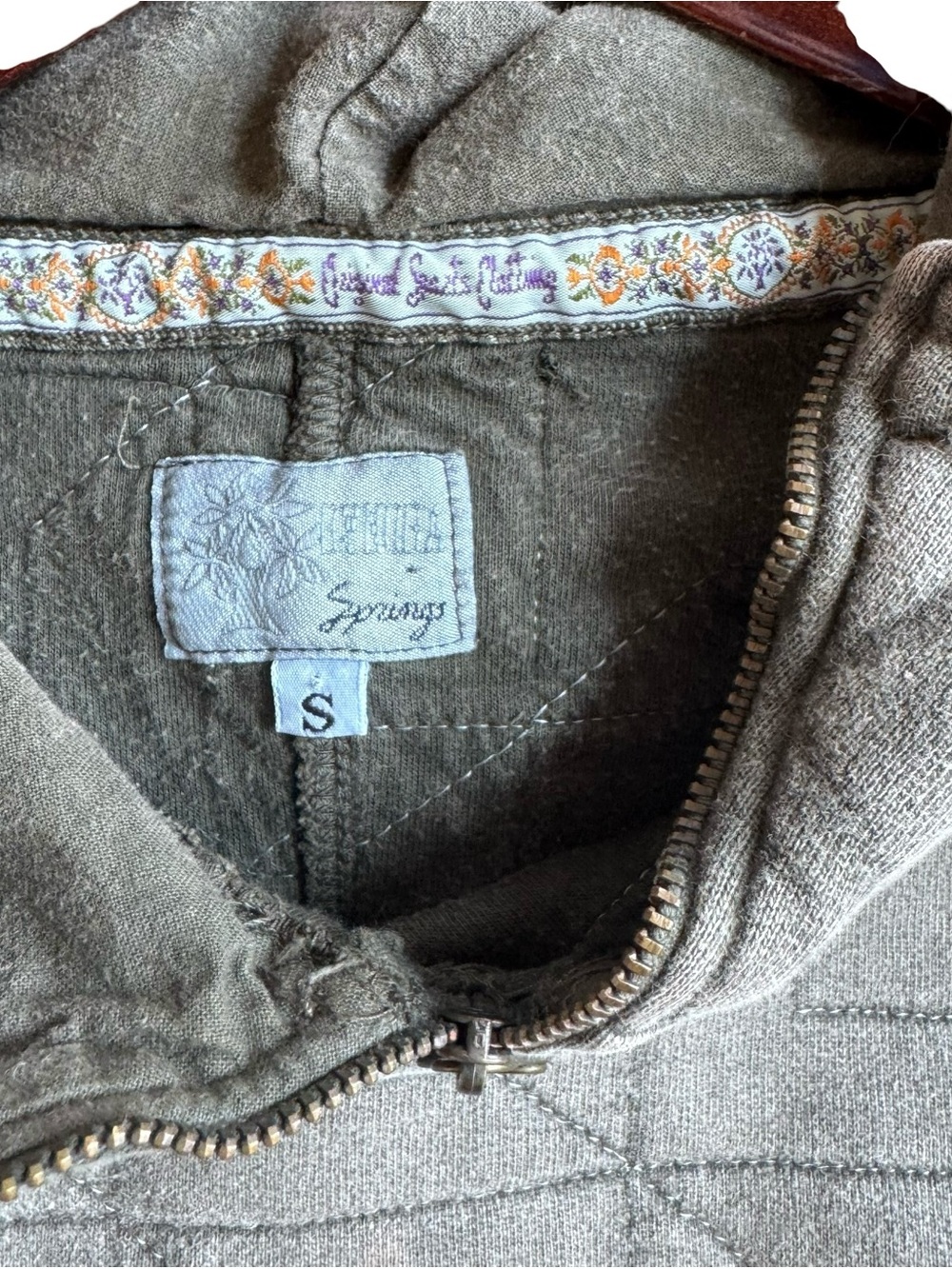 Vintage 90s Capital Dominion Hoodie Made In Italy Quarter Zip Gray Small - Picture 7 of 12
